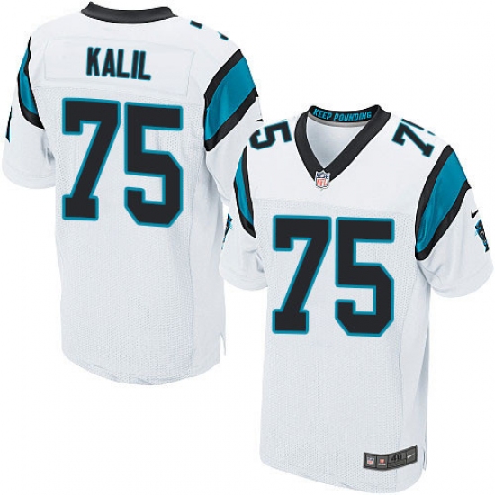 Men's Nike Carolina Panthers #75 Matt Kalil Elite White NFL Jersey - Ujersey