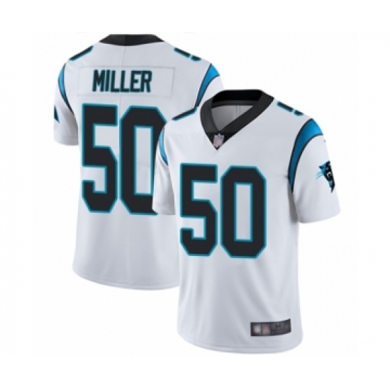 Men's Carolina Panthers #50 Christian Miller White Vapor Untouchable Limited Player Football Jersey - Ujersey