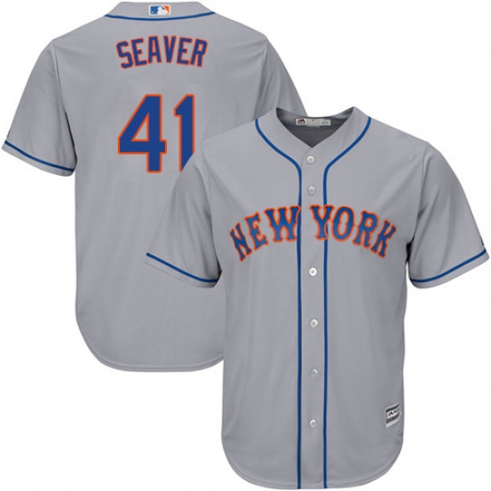Men's Majestic New York Mets #41 Tom Seaver Replica Grey Road Cool Base MLB Jersey - Ujersey