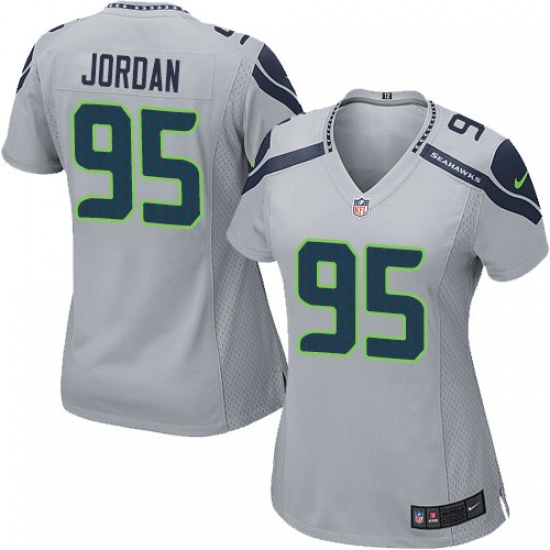 Women's Nike Seattle Seahawks #95 Dion Jordan Game Grey Alternate NFL Jersey - Ujersey