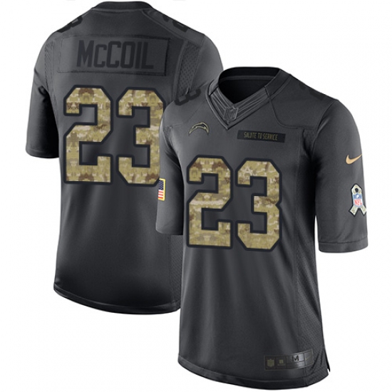 Youth Nike Los Angeles Chargers #23 Dexter McCoil Limited Black 2016 Salute to Service NFL Jersey - Ujersey