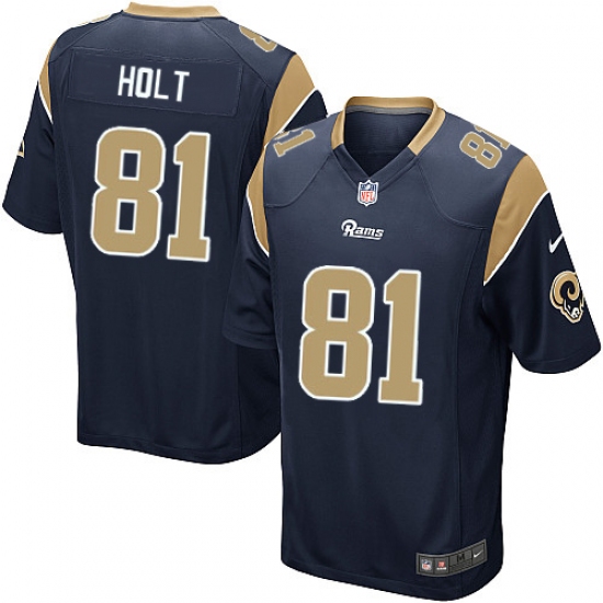 Men's Nike Los Angeles Rams #81 Torry Holt Game Navy Blue Team Color NFL Jersey - Ujersey