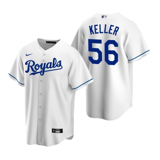 Men's Nike Kansas City Royals #56 Brad Keller White Home Stitched Baseball Jersey - Ujersey