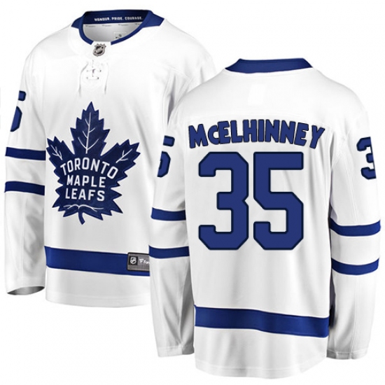 Men's Toronto Maple Leafs #35 Curtis McElhinney Fanatics Branded White Away Breakaway NHL Jersey - Ujersey