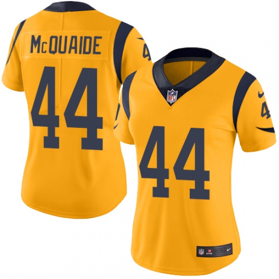 Women's Nike Los Angeles Rams #44 Jacob McQuaide Limited Gold Rush Vapor Untouchable NFL Jersey - Ujersey