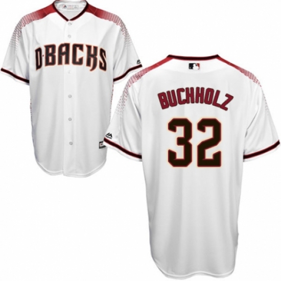 Men's Majestic Arizona Diamondbacks #32 Clay Buchholz Replica White Home Cool Base MLB Jersey