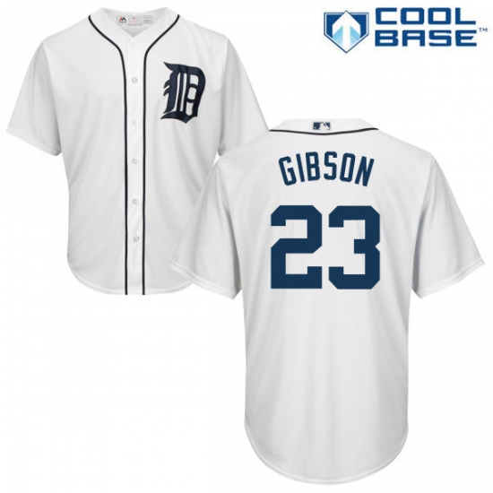 Men's Majestic Detroit Tigers #23 Kirk Gibson Replica White Home Cool Base MLB Jersey - Ujersey