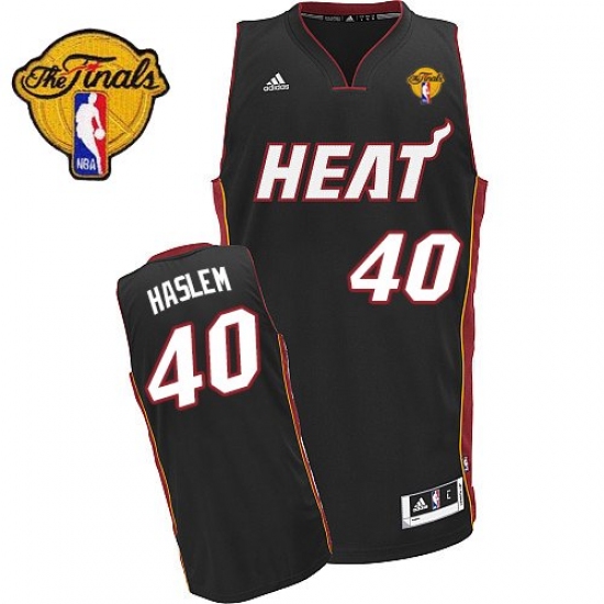 Men's Adidas Miami Heat #40 Udonis Haslem Swingman Black Road Finals Patch NBA Jersey - Ujersey