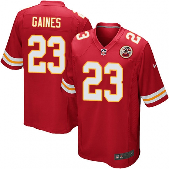 Men's Nike Kansas City Chiefs #23 Phillip Gaines Game Red Team Color NFL Jersey - Ujersey