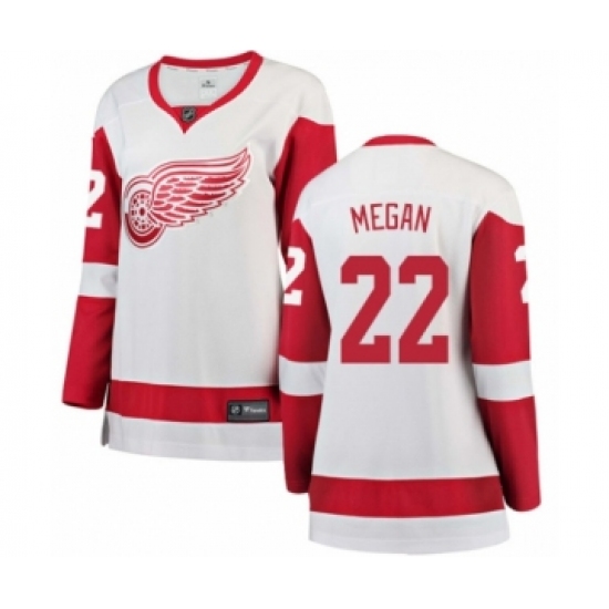 Women's Detroit Red Wings #22 Wade Megan Authentic White Away Fanatics Branded Breakaway NHL Jersey - Ujersey
