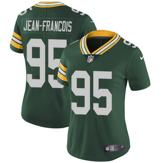Women's Nike Green Bay Packers #95 Ricky Jean-Francois Elite Green Team Color NFL Jersey - Ujersey