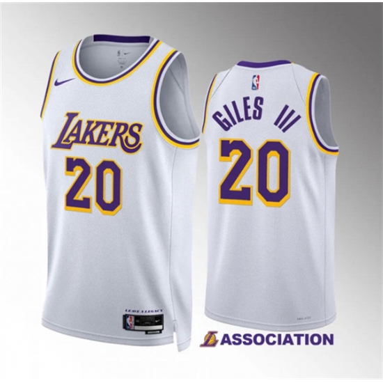 Men's Los Angeles Lakers #20 Harry Giles Iii White Association Edition Stitched Basketball Jersey - Ujersey
