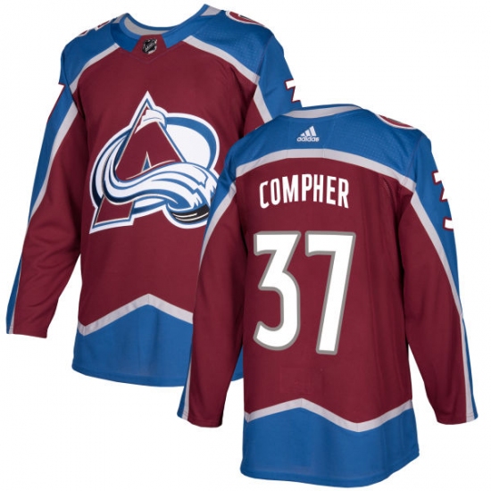 Youth Adidas Colorado Avalanche #37 J.T. Compher Premier Burgundy Red Home NHL Jersey - Ujersey