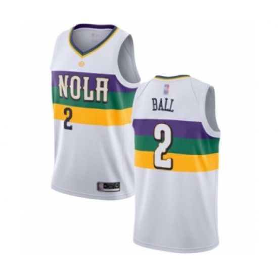 Youth New Orleans Pelicans #2 Lonzo Ball Swingman White Basketball Jersey - City Edition - Ujersey