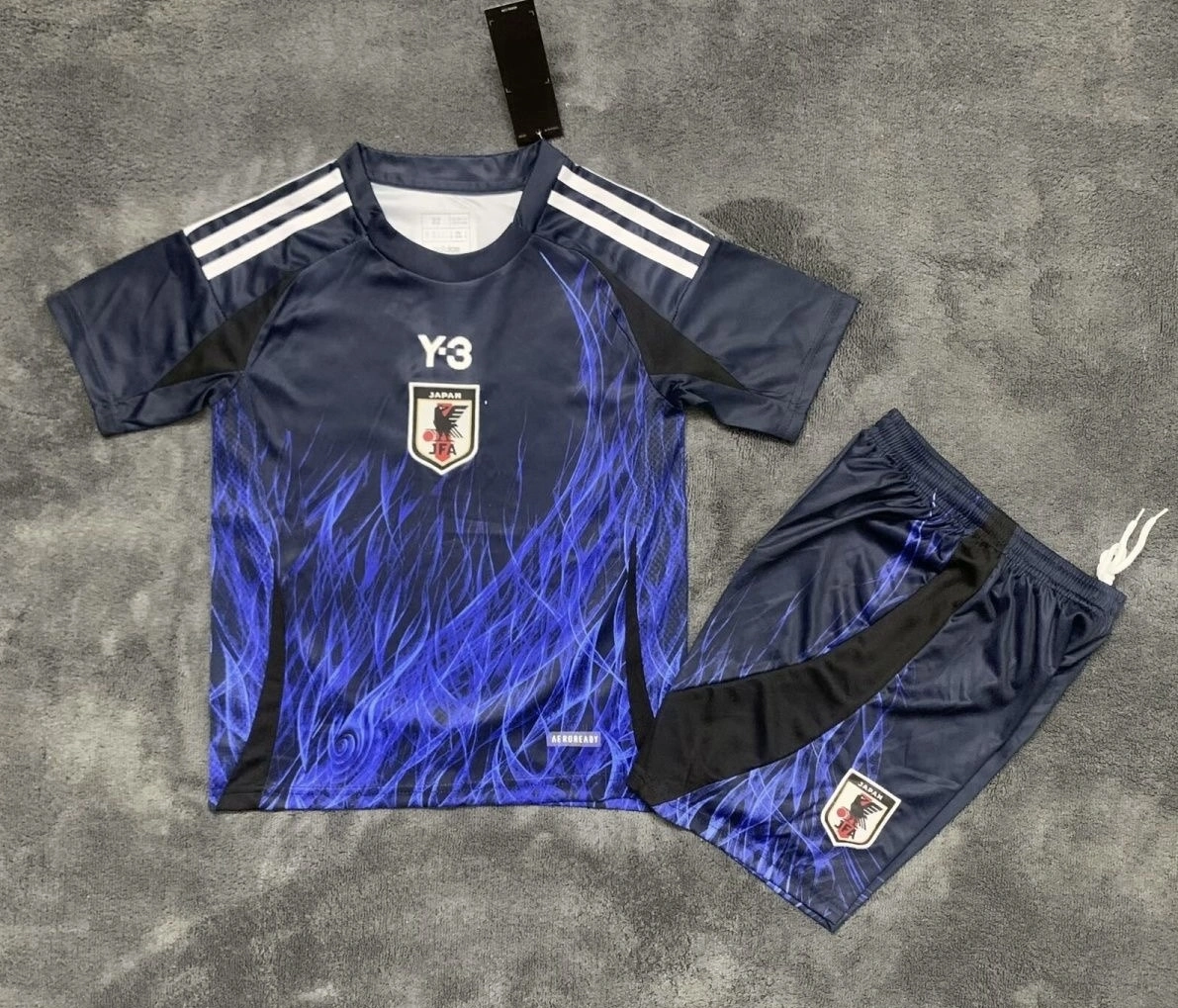 Japan X Y-3 Soccer Jersey Home Kids Kit Jersey+Shorts 2024-25 - U-jersey