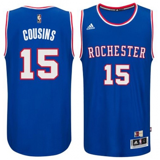 Men's Adidas Sacramento Kings #15 DeMarcus Cousins Authentic Light Blue 2014-15 Hardwood Classics NBA Jersey - Ujersey