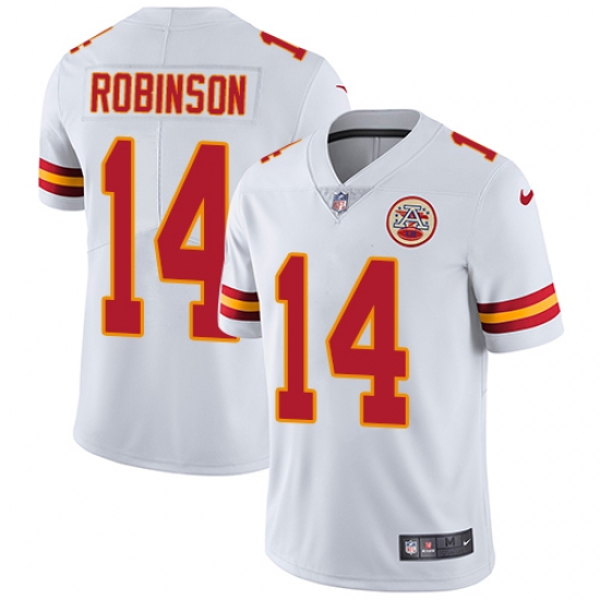 Youth Nike Kansas City Chiefs #14 Demarcus Robinson White Vapor Untouchable Limited Player NFL Jersey - Ujersey