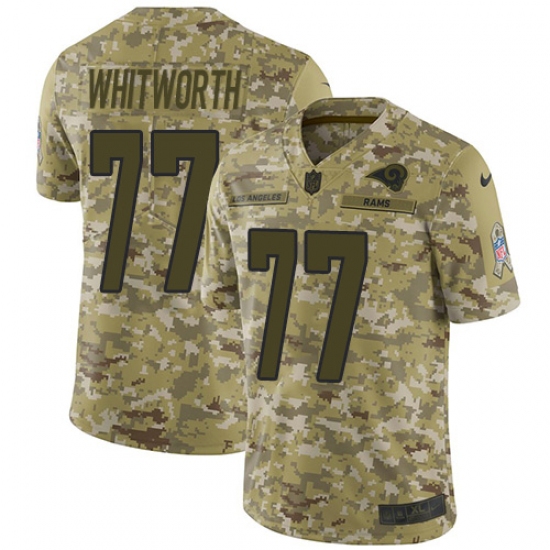 Youth Nike Los Angeles Rams #77 Andrew Whitworth Limited Camo 2018 Salute to Service NFL Jersey - Ujersey