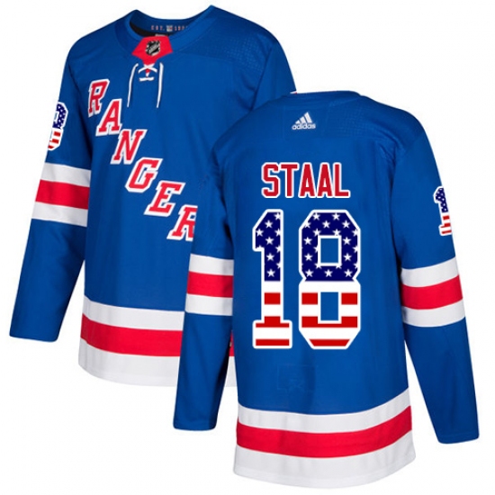 Youth Adidas New York Rangers #18 Marc Staal Authentic Royal Blue USA Flag Fashion NHL Jersey - Ujersey