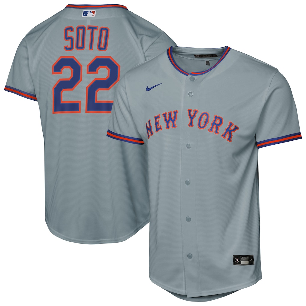 Youth New York Mets Juan Soto Nike Gray Road Replica Jersey - Ujersey