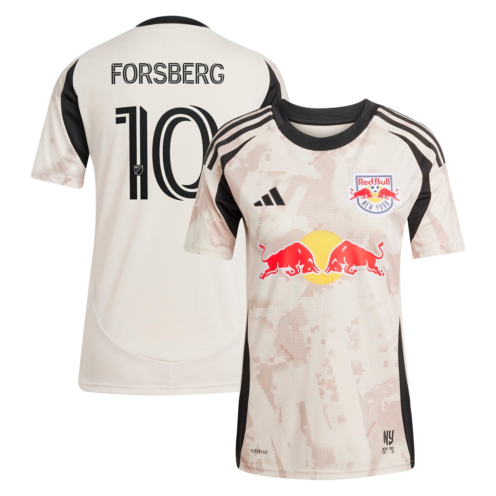 Women's New York Red Bulls Emil Forsberg adidas Tan 2025 Stone Kit Replica Player Jersey - Ujersey