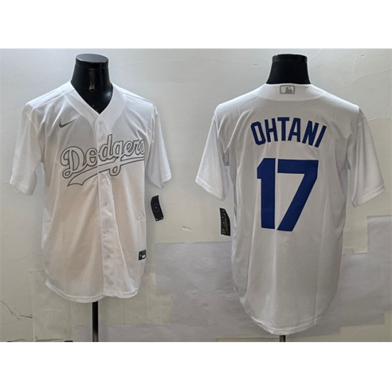 Men's Los Angeles Dodgers #17 Shohei Ohtani White Fashion Cool Base Stitched Baseball Jersey - Ujersey