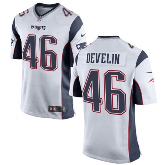 Men's Nike New England Patriots #46 James Develin Game White NFL Jersey - Ujersey