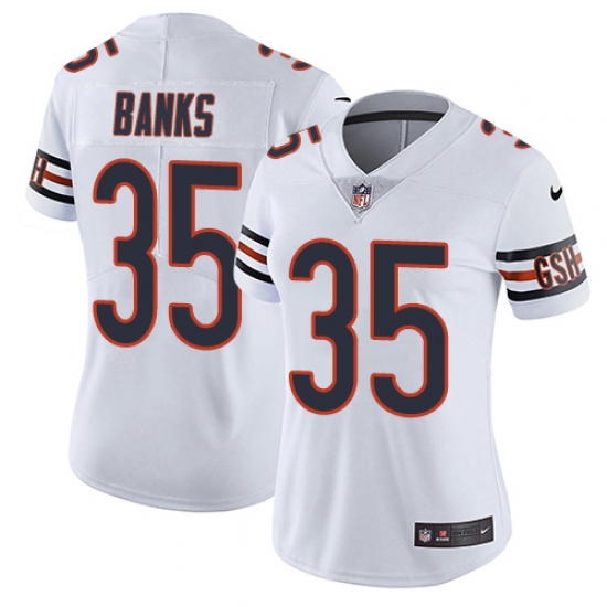 Women's Nike Chicago Bears #35 Johnthan Banks White Vapor Untouchable Limited Player NFL Jersey - Ujersey