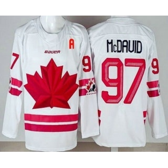 Youth Canada #97 Connor McDavid White 2026 Olympics Authentic Jersey