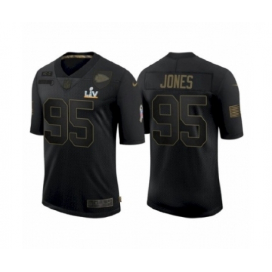Women's Kansas City Chiefs #95 Chris Jones Black 2021 Super Bowl LV Jersey - Ujersey