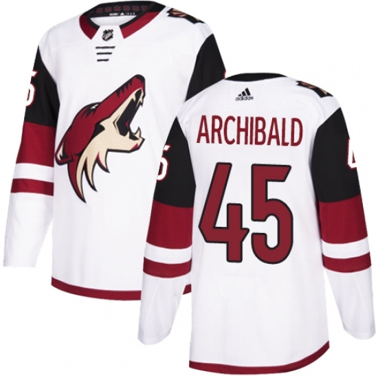 Youth Adidas Arizona Coyotes #45 Josh Archibald Authentic White Away NHL Jersey - Ujersey