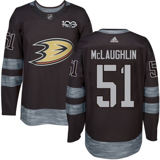 Men's Adidas Anaheim Ducks #51 Blake McLaughlin Authentic Black 1917-2017 100th Anniversary NHL Jersey - Ujersey