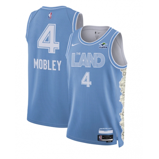 Men's Cleveland Cavaliers #4 Evan Mobley Light Blue 2024-25 City Edition Stitched Jersey - Ujersey