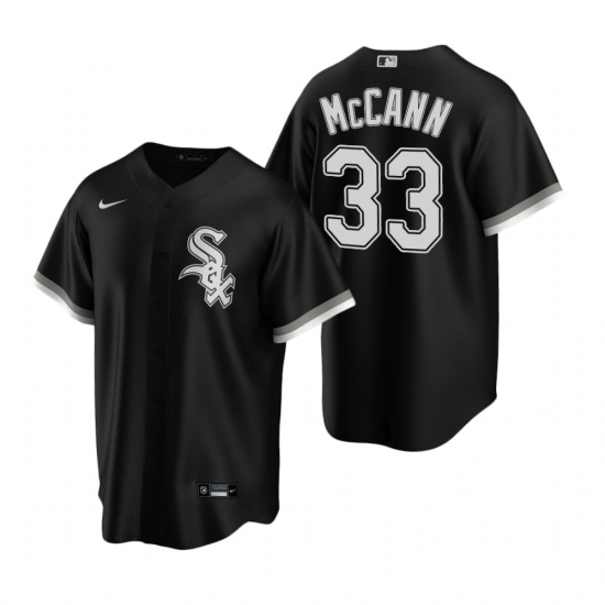 Men's Nike Chicago White Sox #33 James McCann Black Alternate Stitched Baseball Jersey - Ujersey