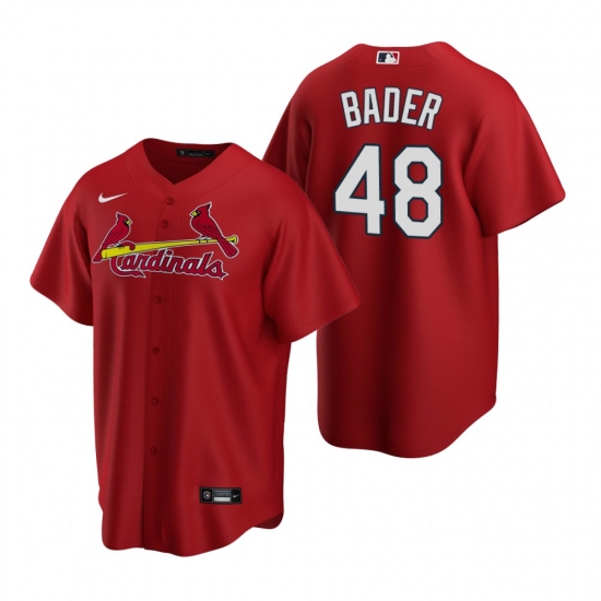 Men's Nike St. Louis Cardinals #48 Harrison Bader Red Alternate Stitched Baseball Jersey - Ujersey