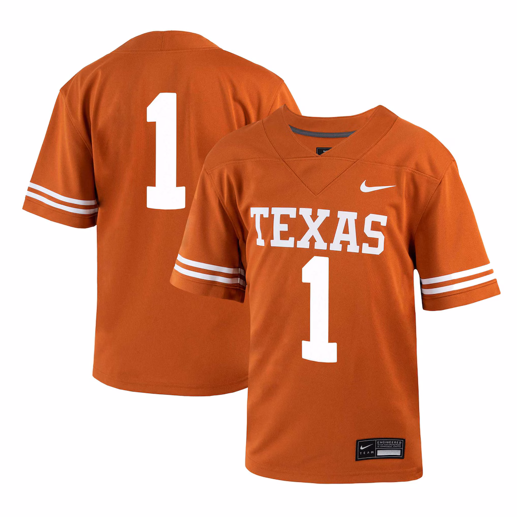 Youth Nike #1 Texas Orange Texas Longhorns Home Untouchable Jersey