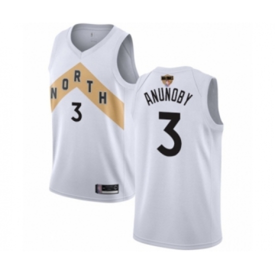 Youth Toronto Raptors #3 OG Anunoby Swingman White 2019 Basketball Finals Bound Jersey - City Edition - Ujersey