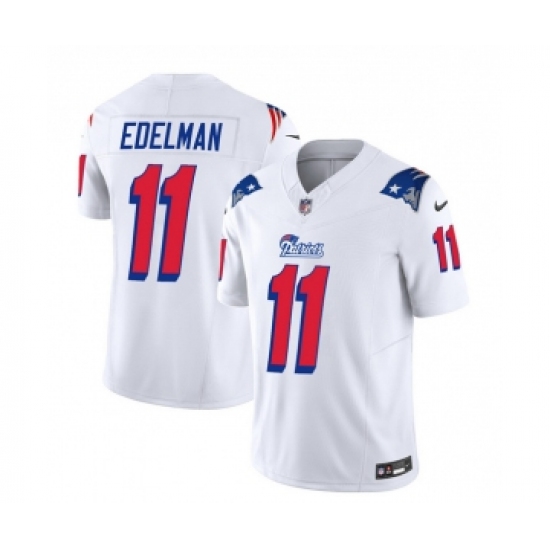Men's Nike New England Patriots #11 Julian Edelman White 2023 F.U.S.E. Vapor Limited Football Stitched Jersey - Ujersey