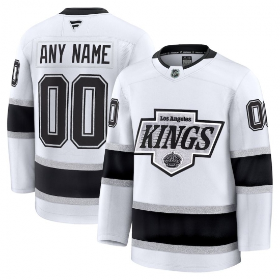 Men's Los Angeles Kings Custom White 2024-25 Away Stitched Hockey Jersey - Ujersey