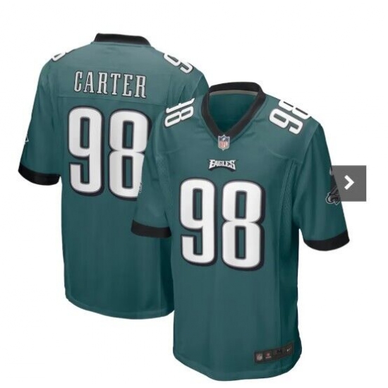 Men's Philadelphia Eagles #98 Jalen Carter Nike Midnight Green 2023 NFL Draft First Round Pick Limited Jersey - Ujersey