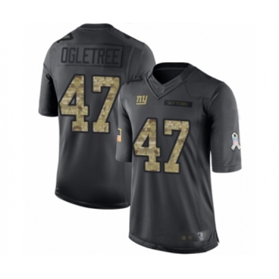 Men's New York Giants #47 Alec Ogletree Limited Black 2016 Salute to Service Football Jersey - Ujersey