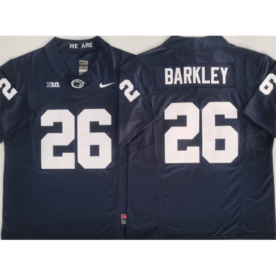 Men's Penn State Nittany Lions #26 Saquon Barkley Navy 2024 F.U.S.E. Stitched Jersey - Ujersey