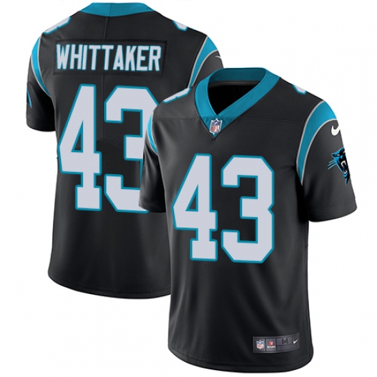 Men's Nike Carolina Panthers #43 Fozzy Whittaker Black Team Color Vapor Untouchable Limited Player NFL Jersey - Ujersey