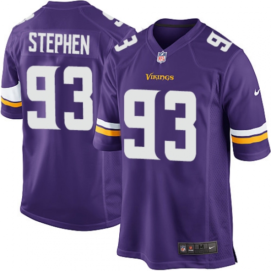 Men's Nike Minnesota Vikings #93 Shamar Stephen Game Purple Team Color NFL Jersey - Ujersey