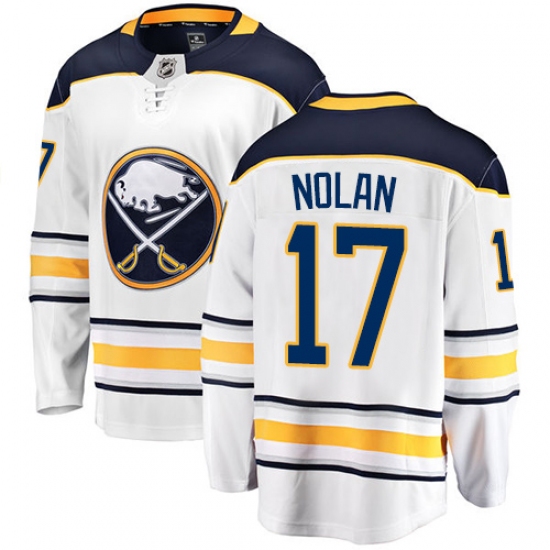 Men's Buffalo Sabres #17 Jordan Nolan Fanatics Branded White Away Breakaway NHL Jersey - Ujersey