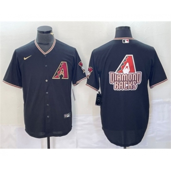 Men's Arizona Diamondbacks Black Team Big Logo Cool Base Stitched Baseball Jerseys - Ujersey