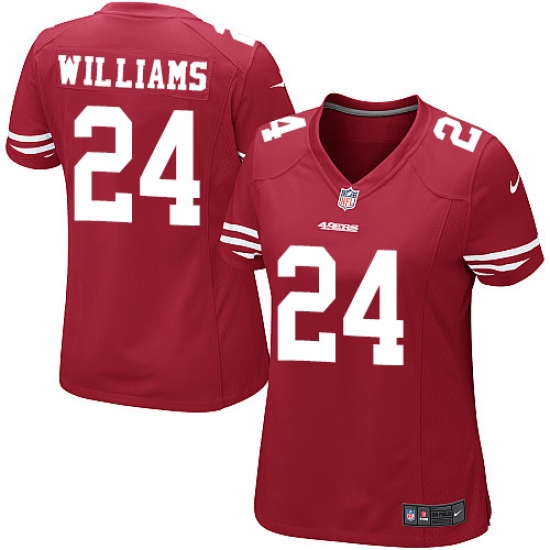 Women's Nike San Francisco 49ers #24 K'Waun Williams Game Red Team Color NFL Jersey - Ujersey