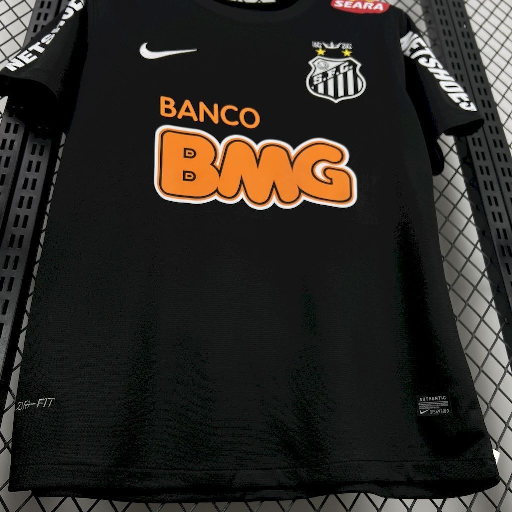Santos FC Retro Soccer Jersey Black Edition Custom Shirt 2012 - ujerseystore