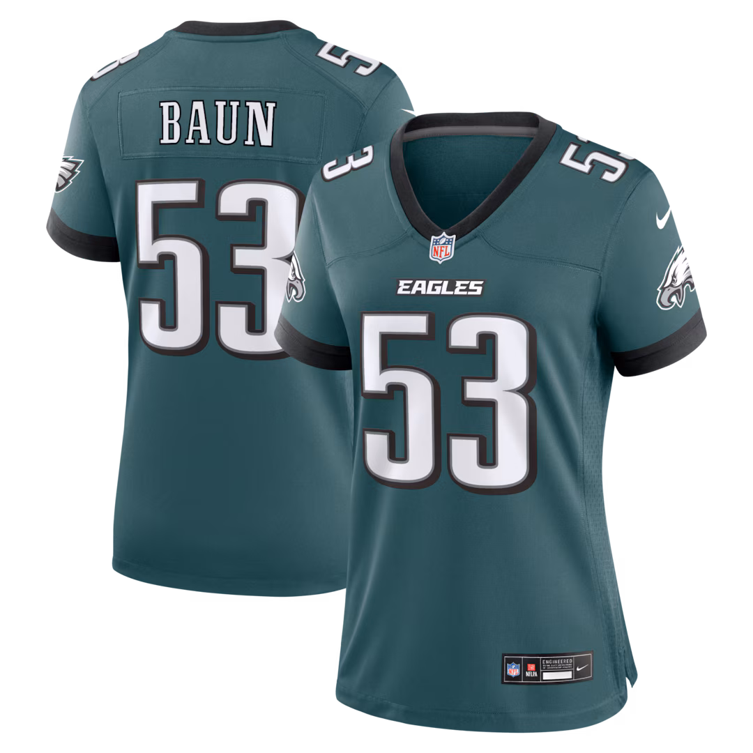 Women's Philadelphia Eagles Zack Baun Nike Midnight Green Team Game Jersey