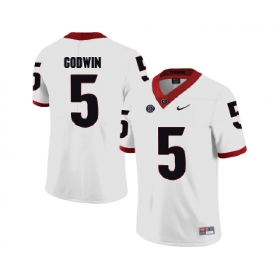 Georgia Bulldogs 5 Terry Godwin White College Football Jersey - Ujersey